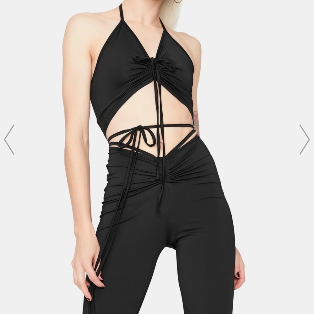 - BRAND NEW DollsKill Black Pant Set - Picture 1 of 4